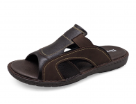 Men Sandals SKA-17 Brown Embossed Nubuck-Black Fabric